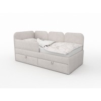 Детская угловая кровать Соната с 2мя ящиками