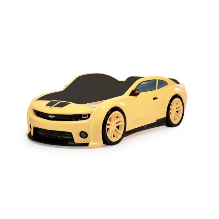 Кровать-машинка объемная (3d) EVO "Camaro" желтый